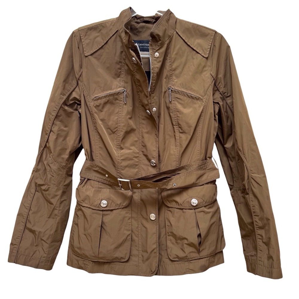 Schneiders Salzburg Golden Brown Belted Women's Safari Rain Jacket US Size 8